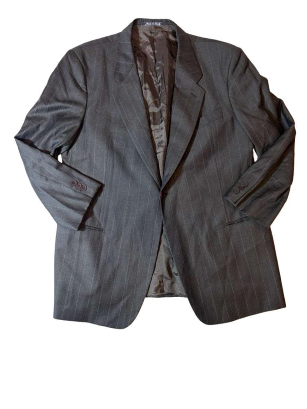Giorgio Armani Le Collezioni Charcoal Pinstripe Wool Blazer 46r Italy